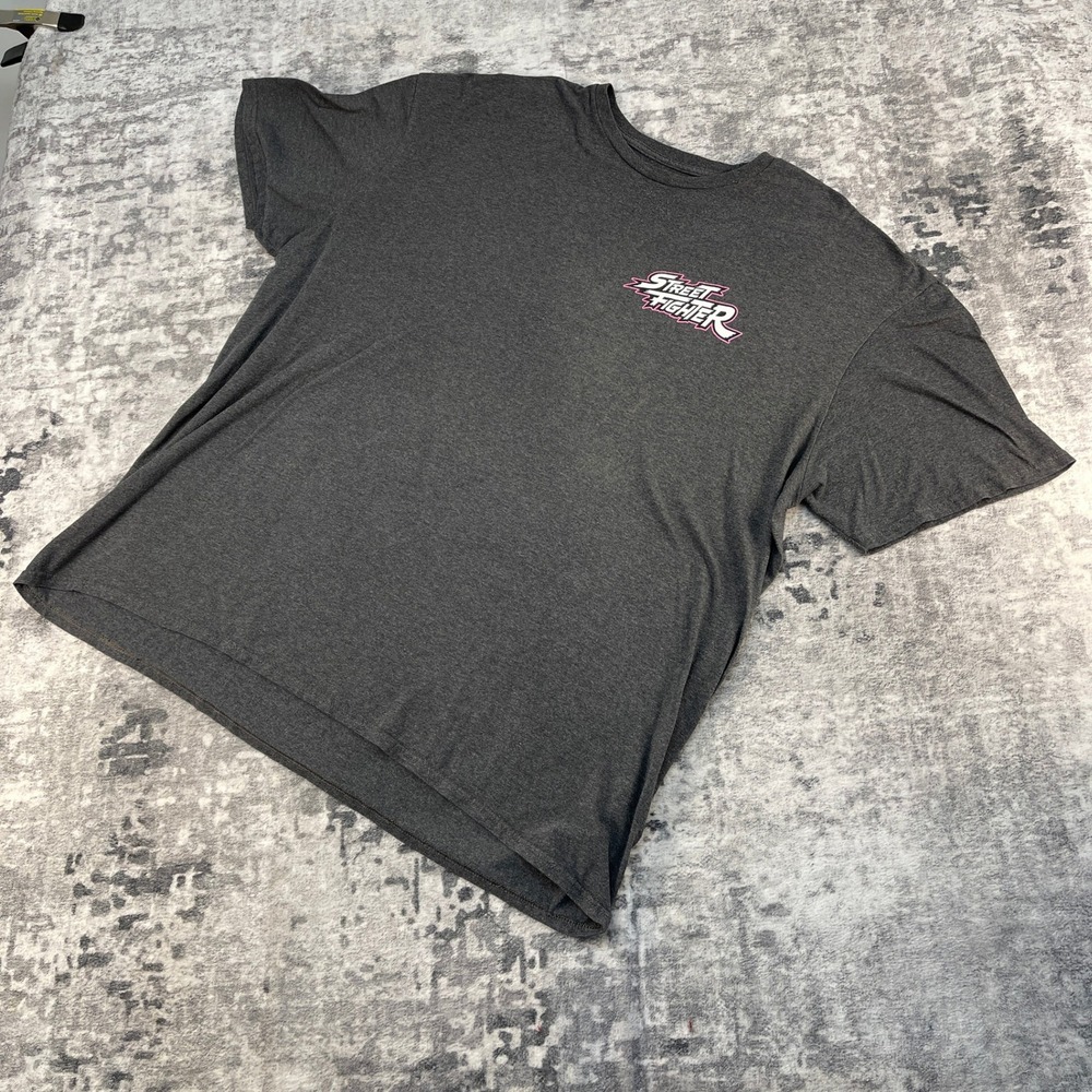 Street Fighter Mens 3X T-Shirt Graphic Ryu Ken Capcom Grey Gaming Tee Plus Size